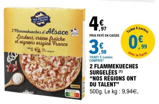 2 Flammekueches Surgelées 'Nos Régions Ont du Talent'