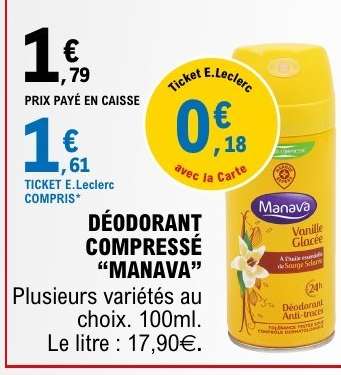 DÉODORANT COMPRESSÉ “MANAVA”