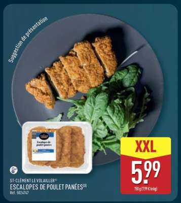 Escalopes de poulet panées