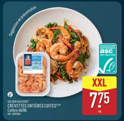 GOLDEN SEAFOOD CREVETTES ENTIÈRES CUITES