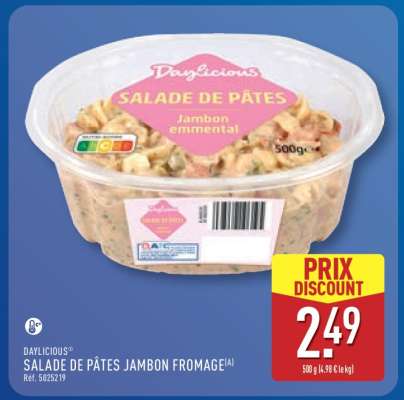 DAYLICIOUS SALADE DE PÂTES JAMBON FROMAGE