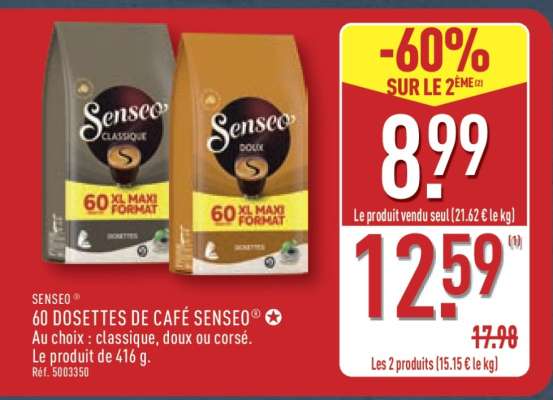 60 Dosettes de Café Senseo