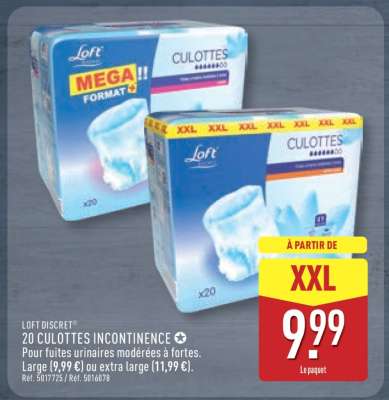 LOFT DISCRET 20 CULOTTES INCONTINENCE