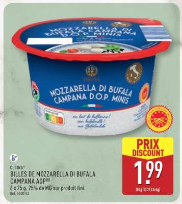 BILLES DE MOZZARELLA DI BUFALA CAMPANA AOP