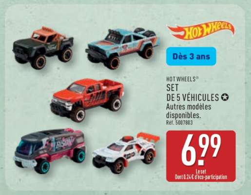HOT WHEELS SET DE 5 VÉHICULES
