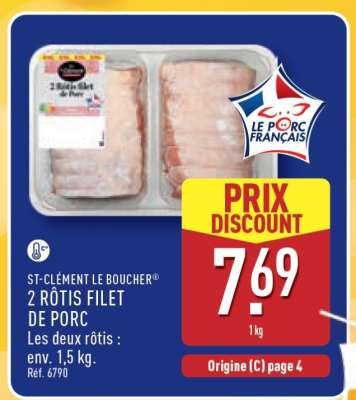 2 rôtis filet de porc