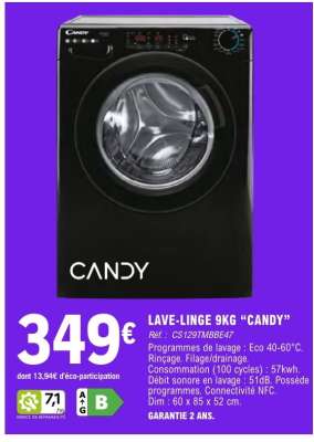LAVE-LINGE 9KG “CANDY”