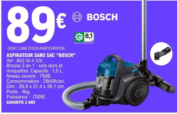 ASPIRATEUR SANS SAC "BOSCH"