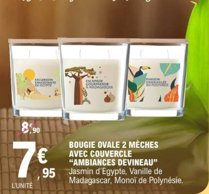 BOUGIE OVALE 2 MÈCHES AVEC COUVERCLE “AMBIANCES DEVINEAU”