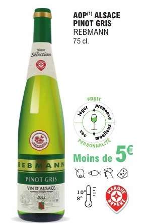 AOP ALSACE PINOT GRIS REBMANN