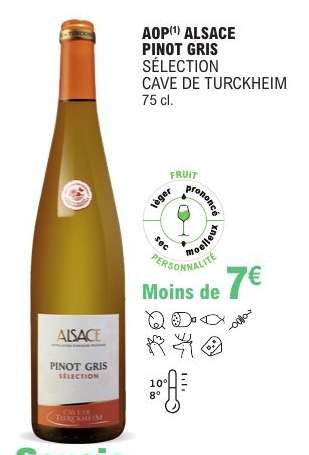 AOP ALSACE PINOT GRIS SÉLECTION CAVE DE TURCKHEIM