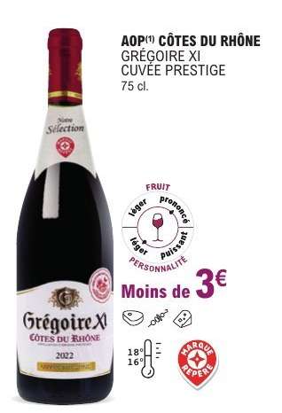 AOP CÔTES DU RHÔNE GRÉGOIRE XI CUVÉE PRESTIGE