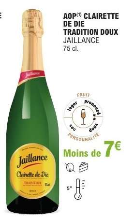 AOP Clairette de Die Tradition Doux Jaillance
