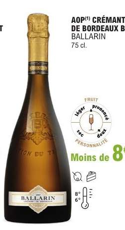 AOP Crémant de Bordeaux Blanc BALLARIN