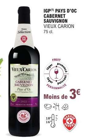 IGP PAYS D'OC CABERNET SAUVIGNON 'VIEUX CARION'
