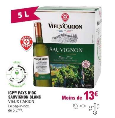 IGP PAYS D’OC SAUVIGNON BLANC VIEUX CARION