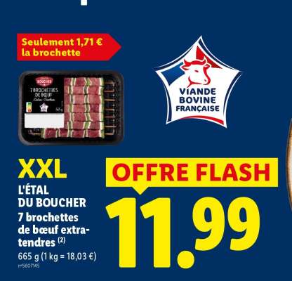 L'ÉTAL DU BOUCHER 7 brochettes de bœuf extra-tendres