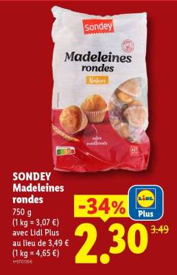 SONDEY Madeleines rondes