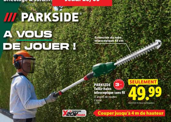 PARKSIDE Taille-haies télescopique sans fil