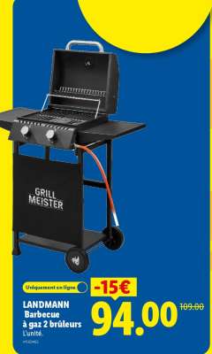 LANDMANN Barbecue à gaz 2 brûleurs