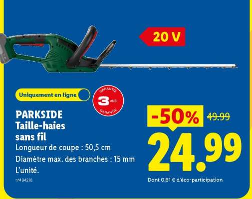PARKSIDE Taille-haies sans fil