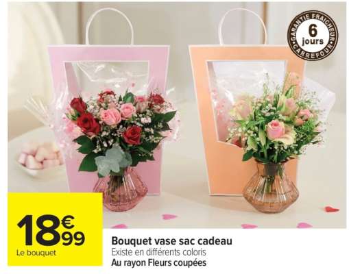 Bouquet vase sac cadeau
