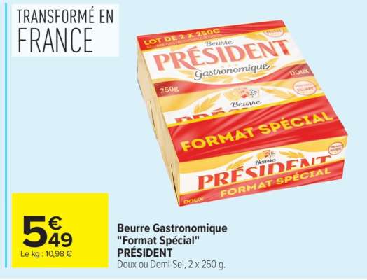 Beurre gastronomique "Format Spécial" PRÉSIDENT