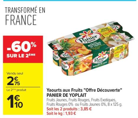 Yaourts aux fruits «Offre découverte» PANIER DE YOPLAIT