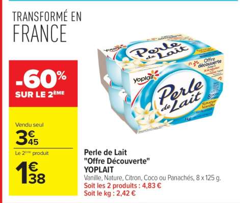 Perle de lait "Offre Découverte" YOPLAIT