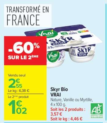 Skyr bio VRAI