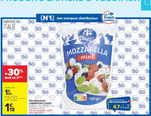 Mini Mozzarella CARREFOUR CLASSIC'
