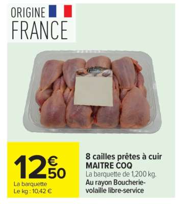 8 cailles prêtes à cuir MAITRE COQ