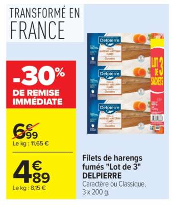 Filets de harengs fumés "Lot de 3" DELPIERRE