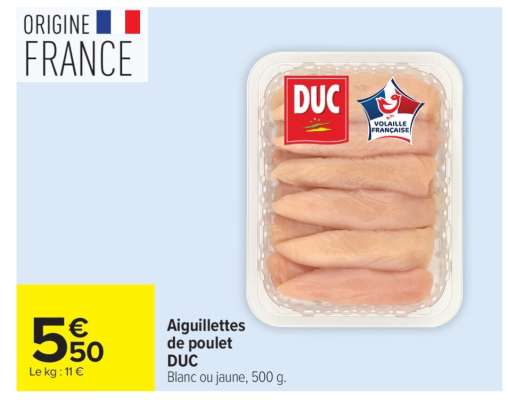 AIGUILLETTES DE POULET "DUC"