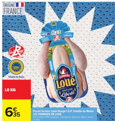 Poulet fermier Label Rouge I.G.P. Volaille du Maine LES FERMIERS DE LOUÉ