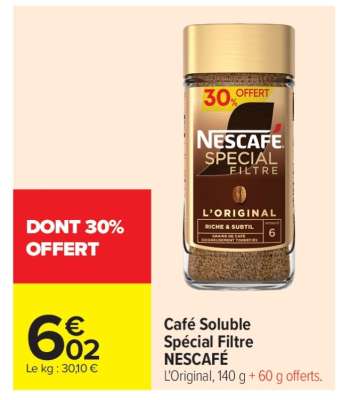 Café Soluble Spécial Filtre Nescafé