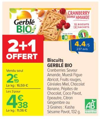 Biscuits Gerblé Bio
