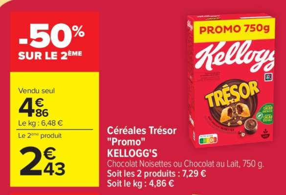 Céréales Trésor «Promo» KELLOGG’S