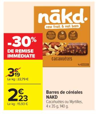 Barres de céréales NAKD