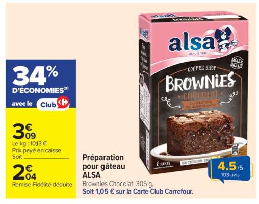 Préparation pour gâteau Alsa