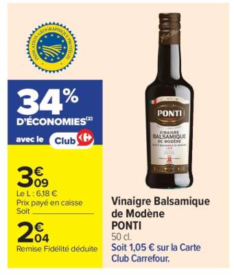VINAIGRE BALSAMIQUE DE MODÈNE “PONTI”