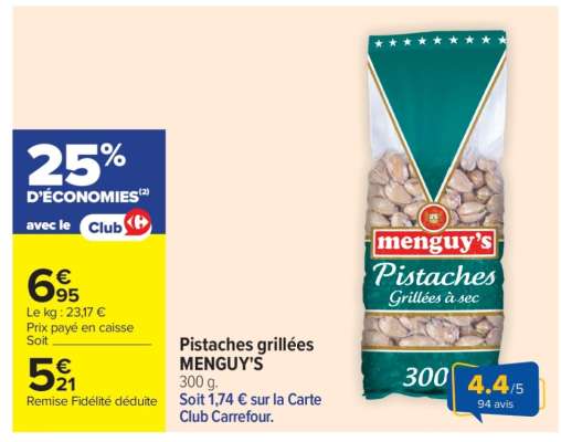Pistaches grillées MENGUY'S
