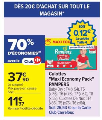Culottes Maxi Economy Pack PAMPERS