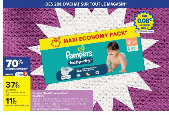 Pampers Baby-Dry Maxi Economy Pack