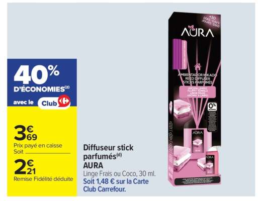 Diffuseur stick parfumés AURA