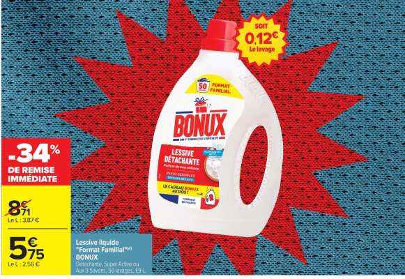 Lessive liquide "Format familial" BONUX
