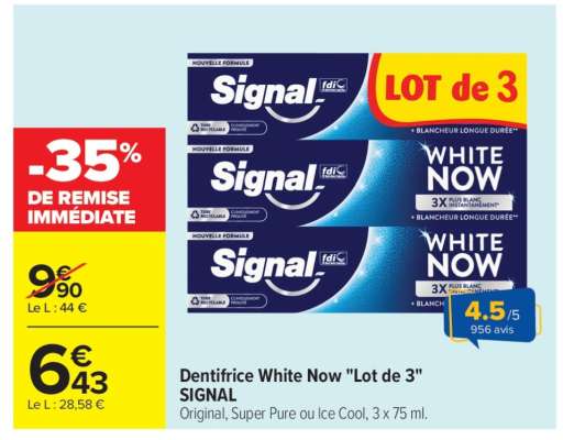 Dentifrice White Now "Lot de 3" SIGNAL