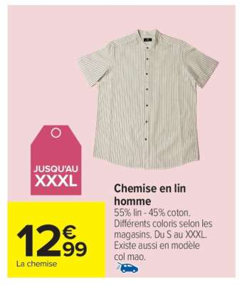 Chemise en lin homme