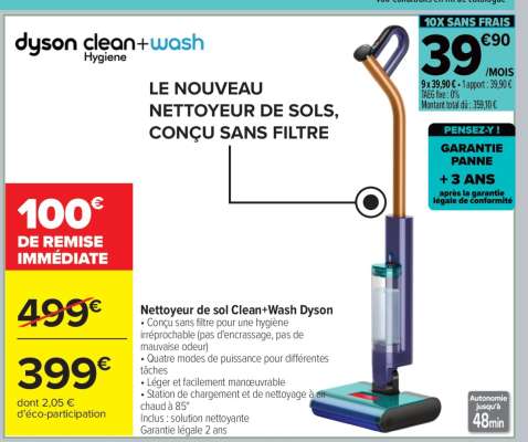 Nettoyeur de sol Clean+Wash Dyson