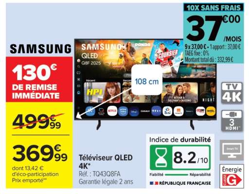 Téléviseur QLED 4K